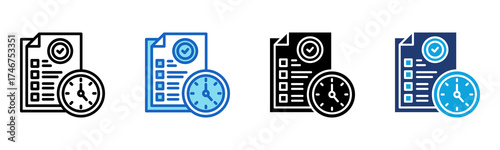Time Schedule icon Multi Style Vector Illustration