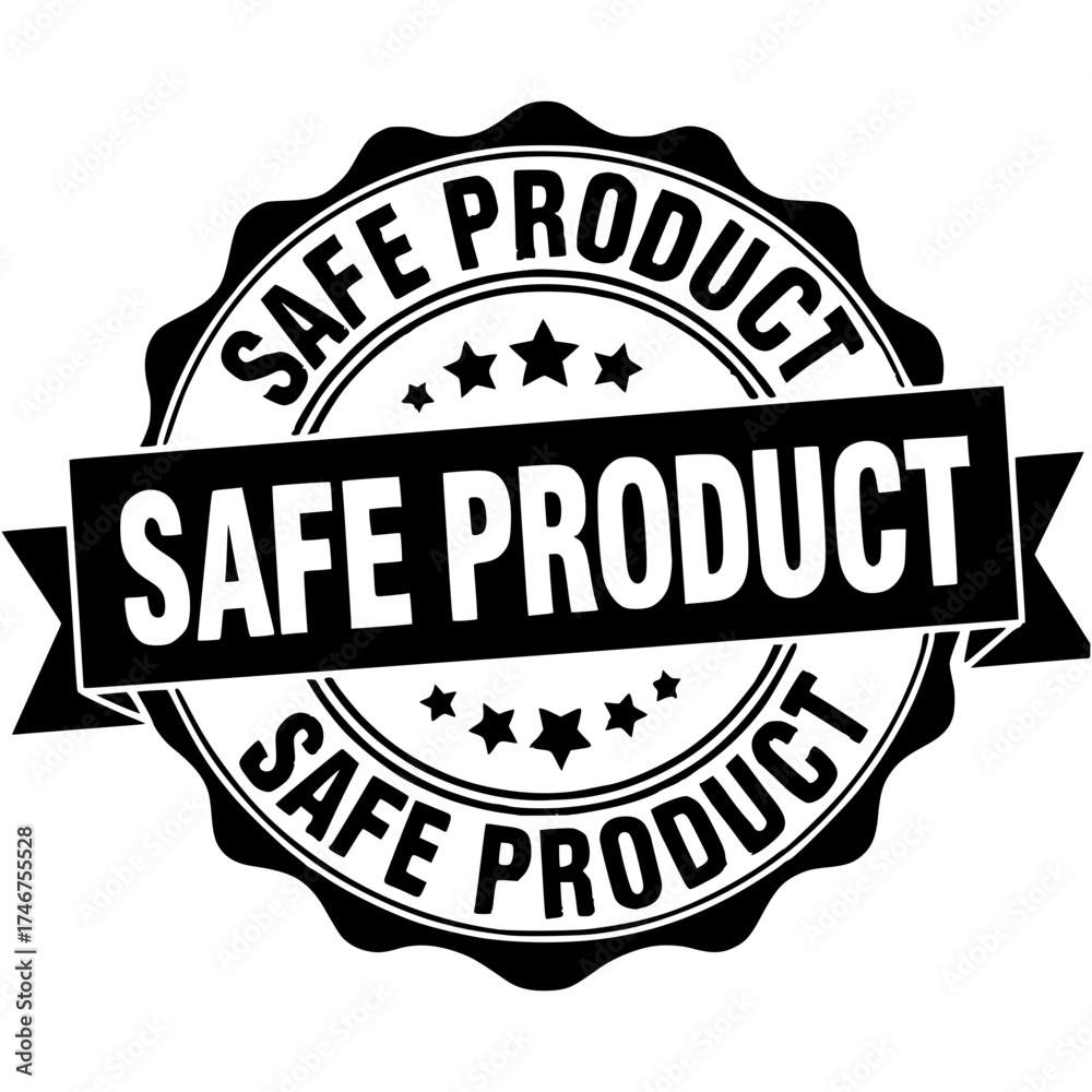 Fototapeta premium Assurance seal promoting safe product quality, excellent choice badge for guaranteed reliability