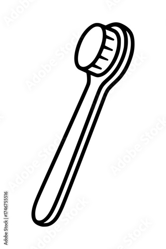 Modern toothbrush icon for dental health, hygiene, and wellness promotion, vector line art