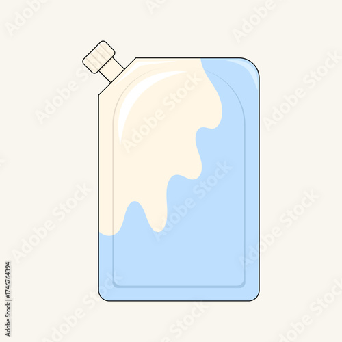 Packaged milk. Drink theme. Healthy drink. Vector illustration