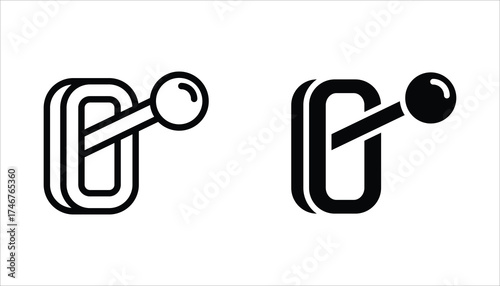 Lever icons set in outline and stroke versions. Vector illustration for web design. Isolated on white background.	