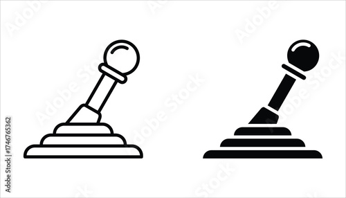 Lever icons set in outline and stroke versions. Vector illustration for web design. Isolated on white background.	