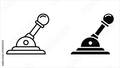 Lever icons set in outline and stroke versions. Vector illustration for web design. Isolated on white background.	