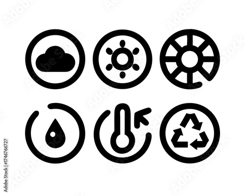 Set of environmental and sustainability icons