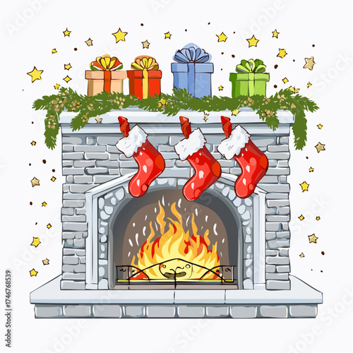 Nikolausstiefel am Kamin