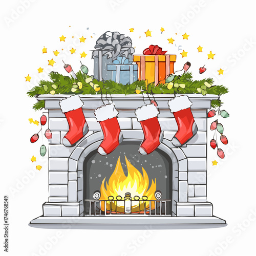 Nikolausstiefel am Kamin