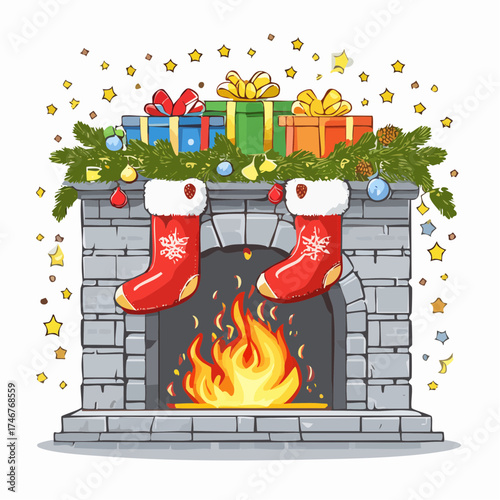 Nikolausstiefel am Kamin