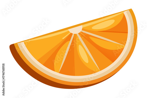 slice of orange on white