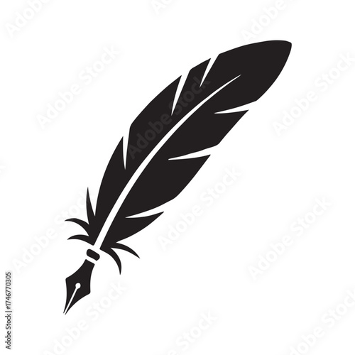 Quill Feather Pen Classic Solid Icon