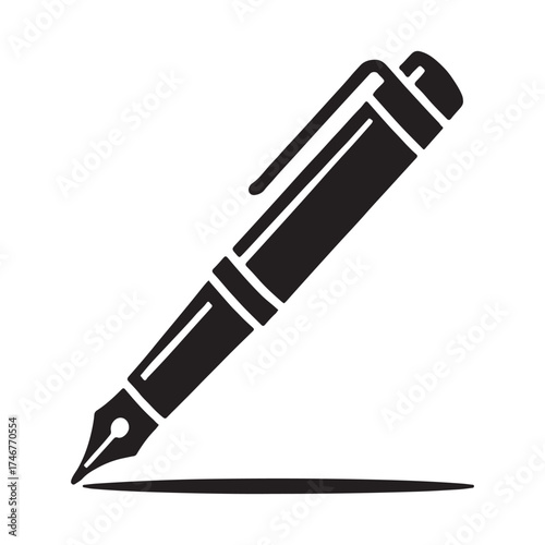 Rollerball Pen Stylish Solid Icon Symbol