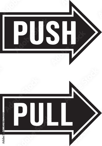 Push and pull icon with arrow icon