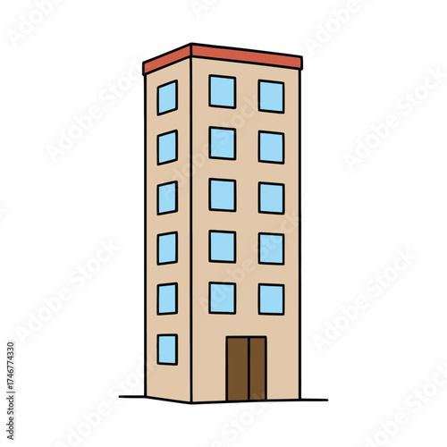 A colorful mordan bulding vector illustration
