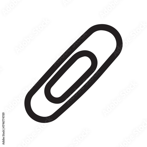 Paper clip icon silhouette vector flat illustration design