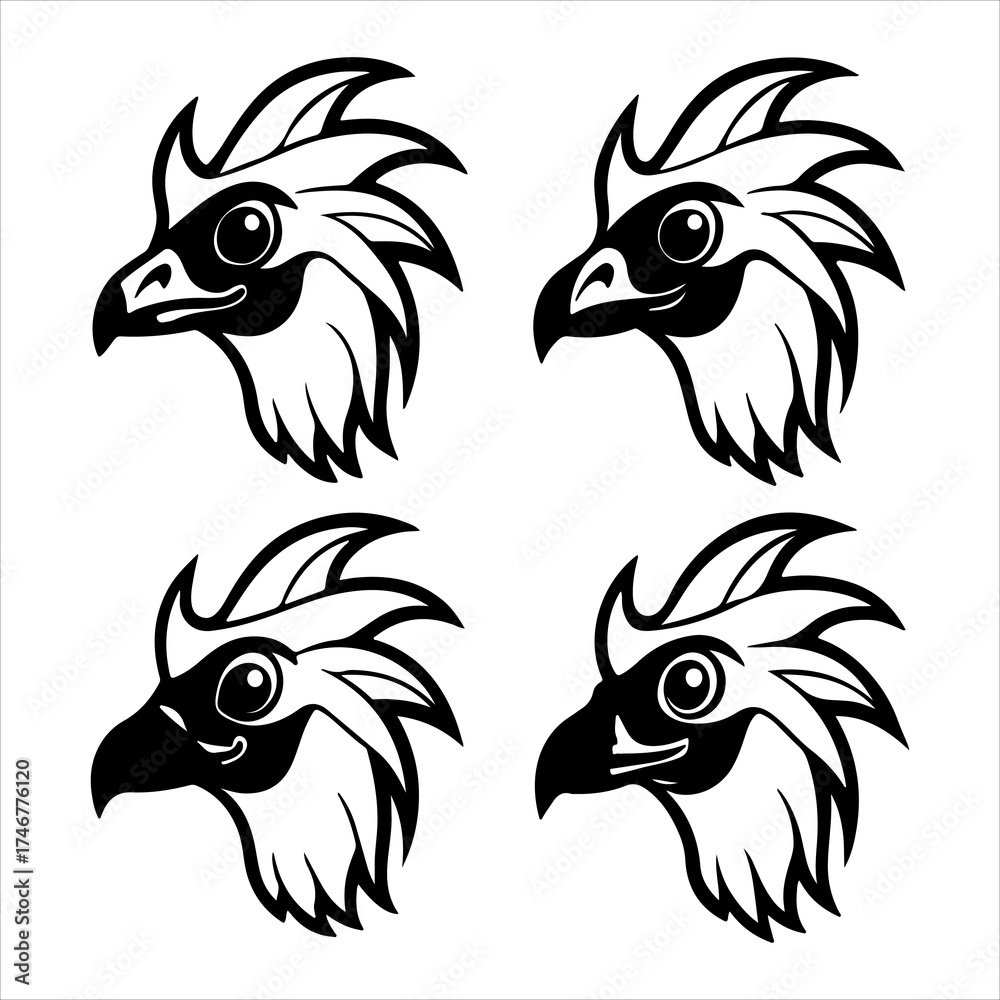 Fototapeta premium A Majestic African Savannah Portrait of the Iconic Secretary Bird, Showcasing its Unique Feathered Crest and Long Legs, a Terrestrial Raptor Known for Serpent Hunting and Wild Beauty.