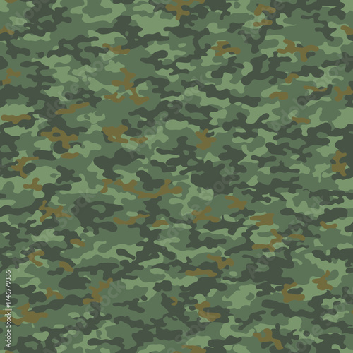 Modern military green pixel camouflage seamless pattern
