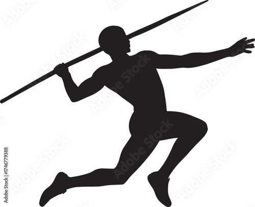 Pole Vault Apex Athlete Silhouette Vector | High Jump in Motion | Track and Field Sports Illustration