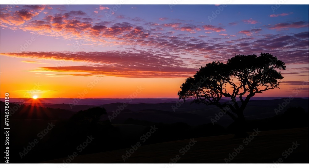 Obraz premium sunset over the mountains