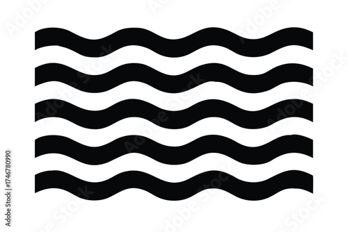 Solid Black and White Pattern of Sea Waves