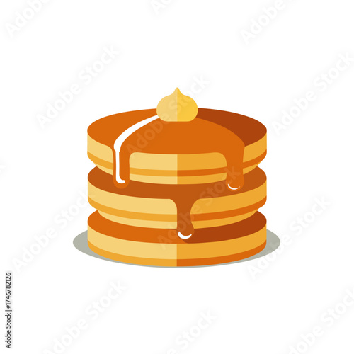 pancake stack  small  with a drizzle of syrup