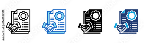 Contract icon Multi Style Vector Illustration