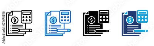 Accounting icon Multi Style Vector Illustration