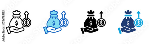 Profit icon Multi Style Vector Illustration