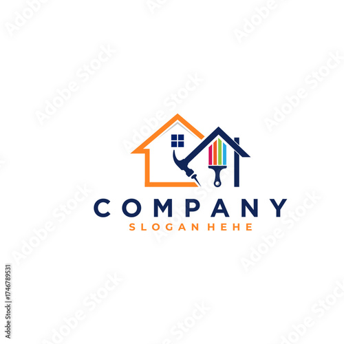 home repair, roofing, remodeling, handyman, home renovation, decor logo