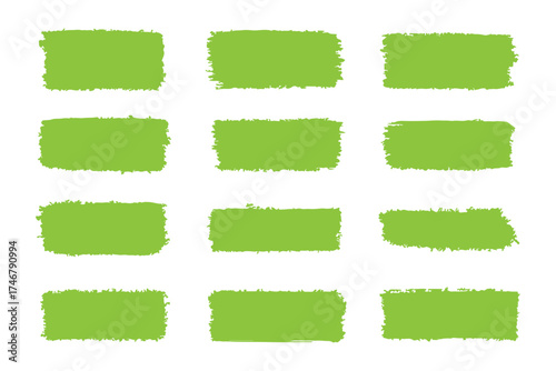Great creative grunge box - paint texture, brushstrokes with spray splashes, highlighters, underline. Vector stencil lines, diverse brush strokes set. Hand drawn paint lines. Vector graphic set