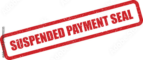 A rectangular suspended payment seal stamp illustration with a grunge texture effect