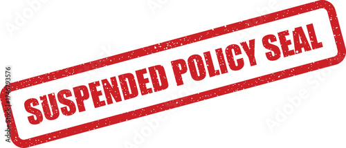 A rectangular suspended policy seal stamp illustration conveying an official invalidated status