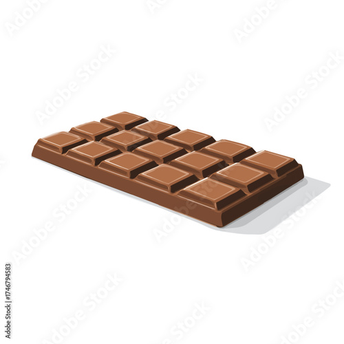 Flat 2D vector illustration of Chocolate Bar in a simple and modern style, on a white background.