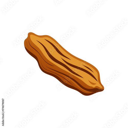 driftwood piece  small  smooth  on a white background