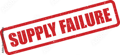 Classic rubber stamp texture vector with the prominent bold text SUPPLY FAILURE symbolizing a complete logistical or material breakdown