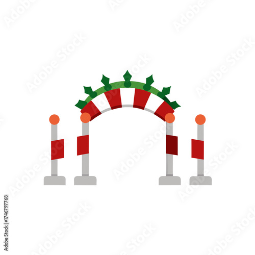 christmas racetrack barrier decorations on white 