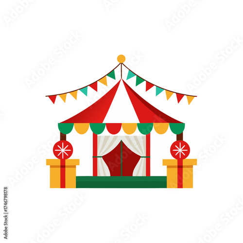 christmas party tent decorations on white background