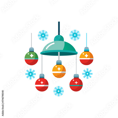 christmas operating room light decorations on white