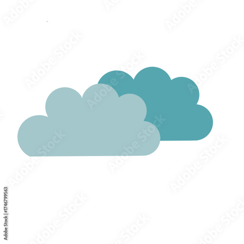 Simple blue cloud vector illustration design