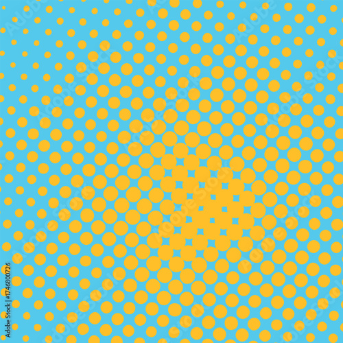 Pop art creative concept colorful comics book magazine cover. Polka dots colorful background. Cartoon halftone retro pattern. Abstract template design for poster, card, sale banner, empty bubble