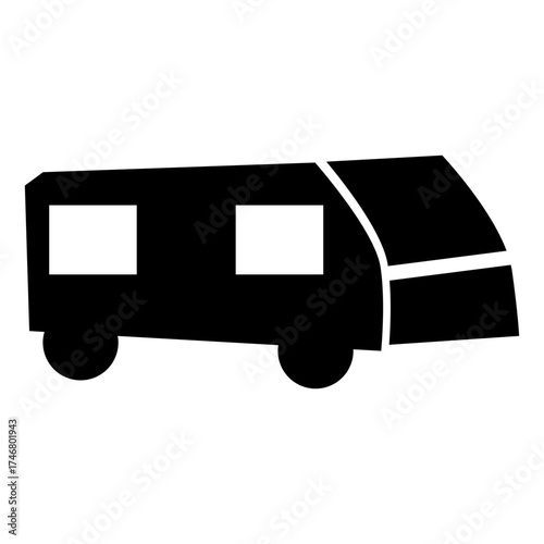 caravan glyph icon vector illustration