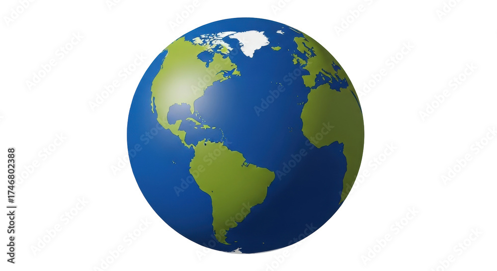 Fototapeta premium Isolated planet showing continents, a vibrant representation of Earth viewed from space