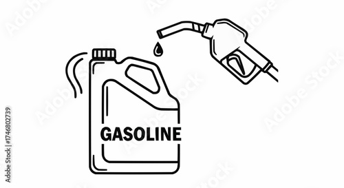 Refueling essential gasoline for power equipment and vehicles, simple fuel concept