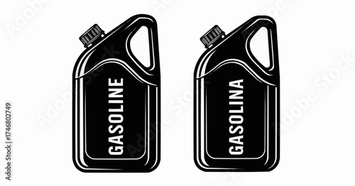 Gasoline containers for fuel storage, perfect for automotive or transport industry uses