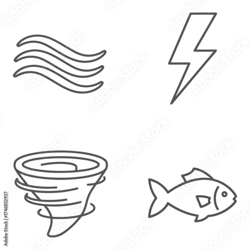 Vector art of natural disaster and weather phenomenon icons