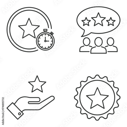 Vector art of rating and feedback icons