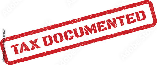 Distressed rubber stamp imprint reading Tax Documented, indicating official verification or record completion on paperwork