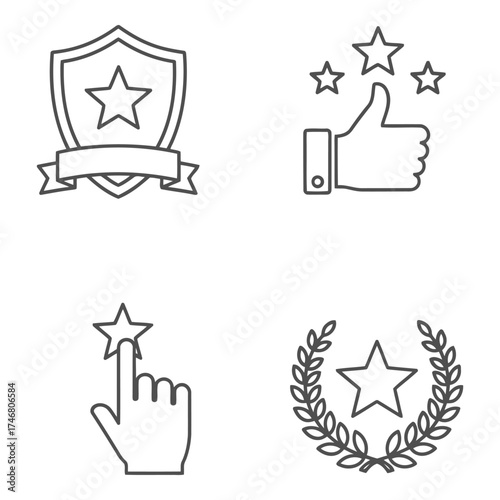 Vector art of award and rating icons