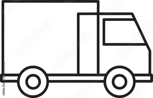 Simple Line Art Icon of a Delivery Truck, Box Truck, or Moving Van