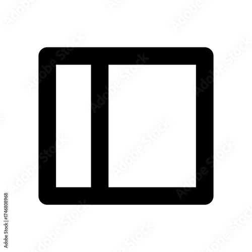 Website Layout with Left Sidebar (Line)