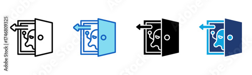 Backdoor icon Multi Style Vector Illustration