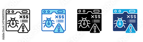 Cross-Site Scripting icon Multi Style Vector Illustration